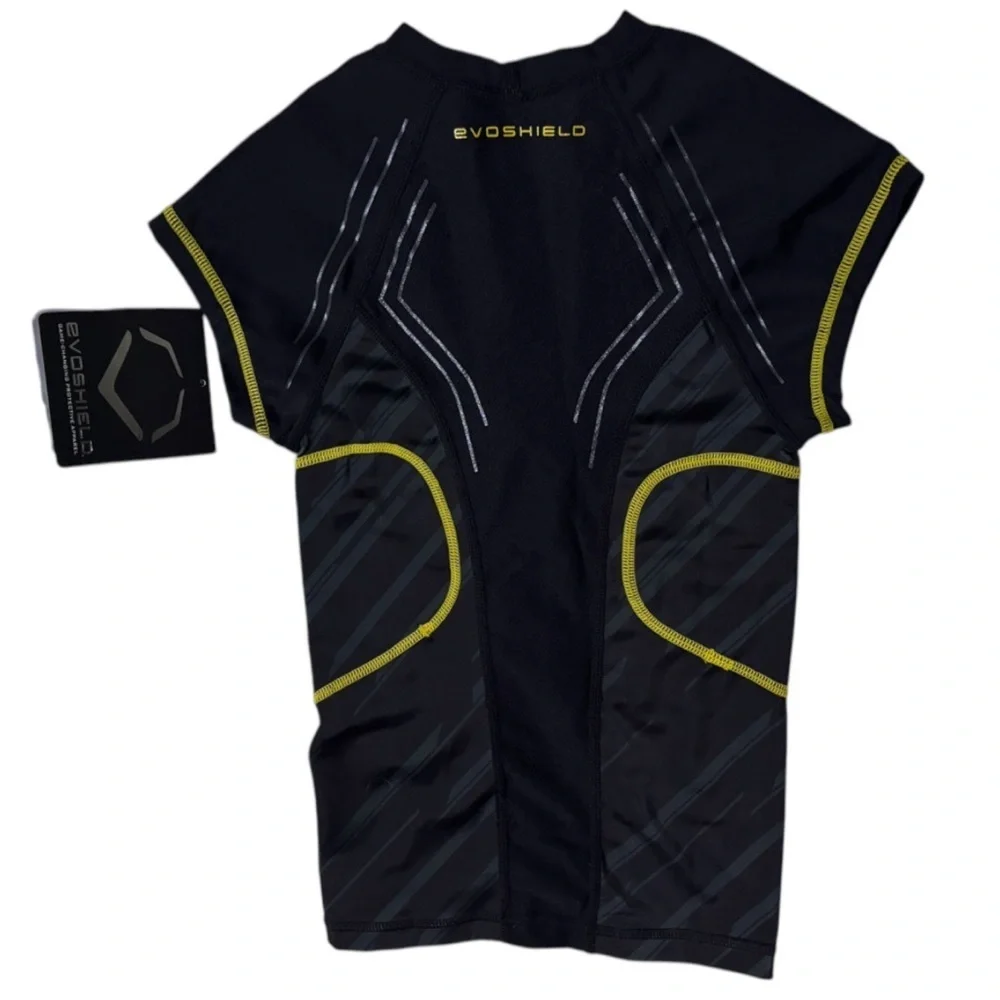 NWT EVOSHIELD CustomTech EvoAlpha Football Rib Shirt Black Grey